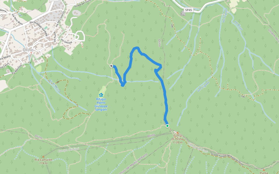 Scarett walking route map in Orino