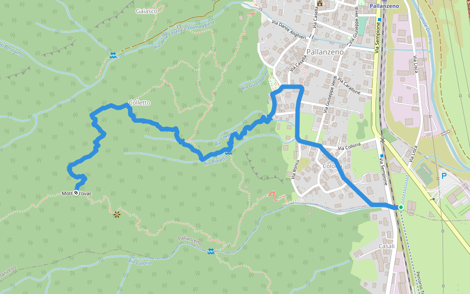 A51C - loc.tà Coloria, bivio A00a - Costa dell'Oraccio, bivio A51A walking route map in Pallanzeno