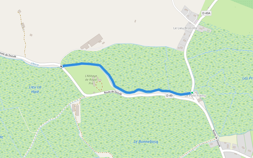 Côte Normande walking route map in Cricqueville-en-Auge