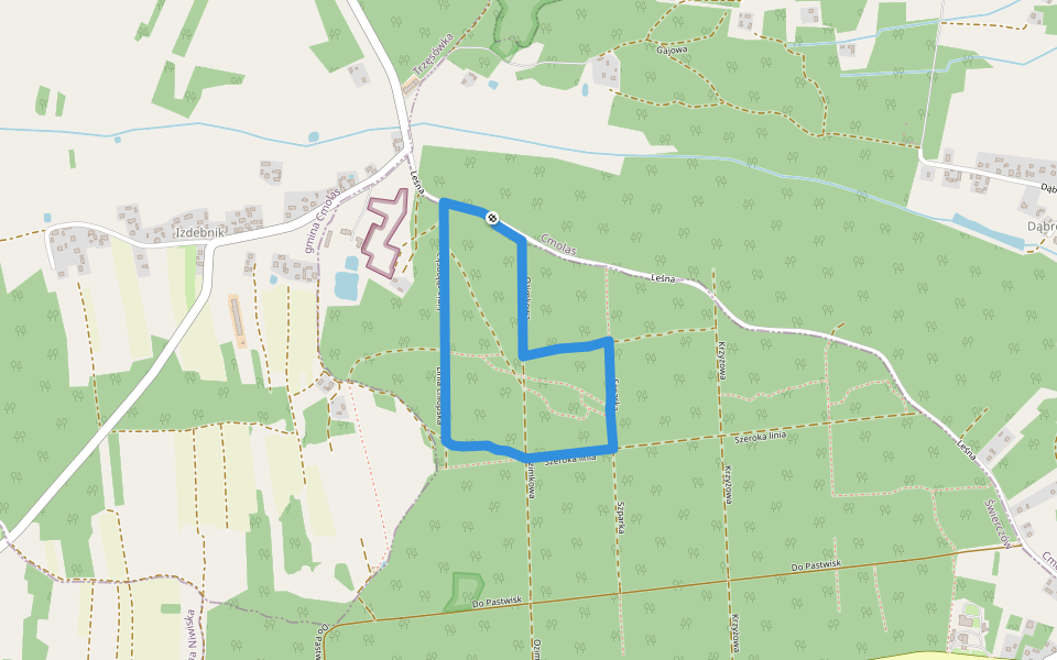 Świerczówka - trasa spacerowa walking route map in Cmolas
