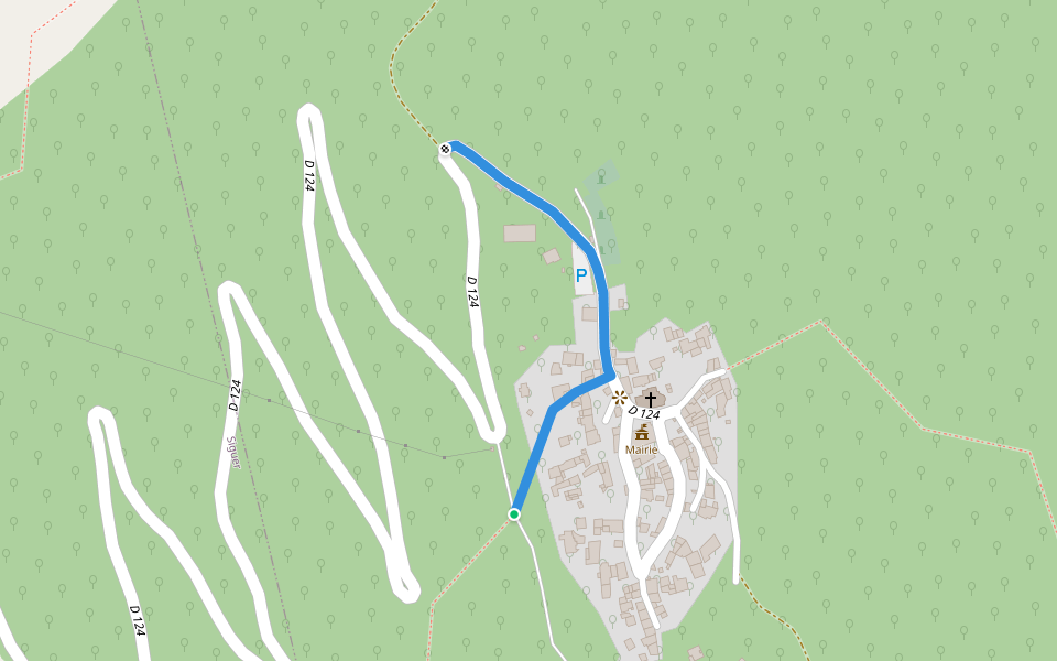 La Chapelle de Saint-Nicolas - variante walking route map in Gestiès