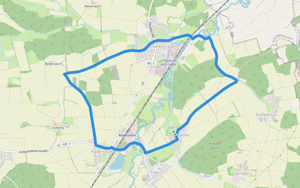 Zum Schloss an der Paar walking route map in Kühbach