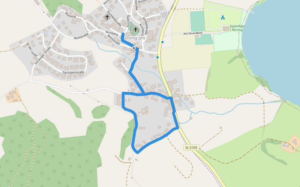 Kleiner Tierwanderweg walking route map in Taching am See