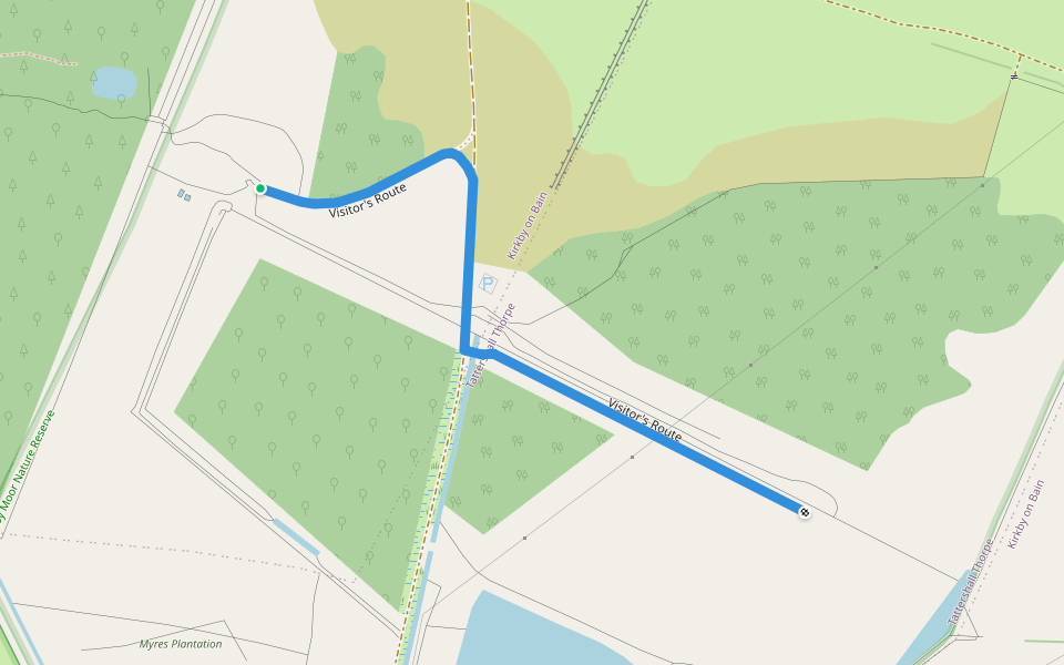 Visitor's Route walking route map in Kirkby on Bain