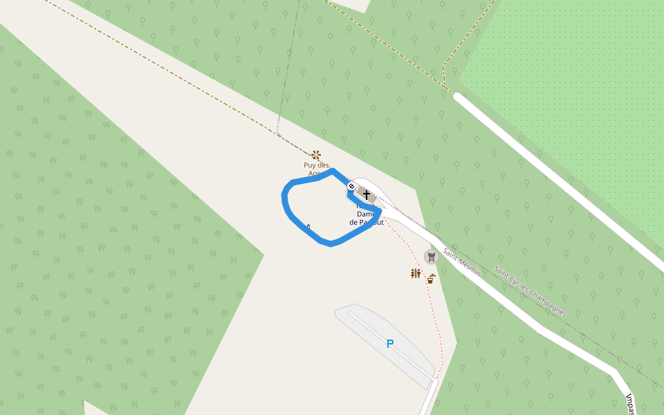 Sentier de la Vierge walking route map in Saint-Mesmin