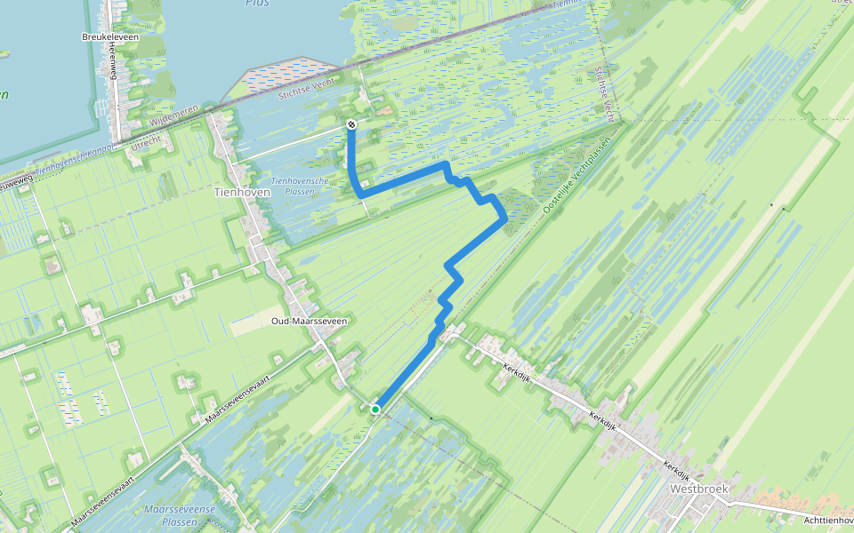 Vredevoetpad walking route map in Tienhoven