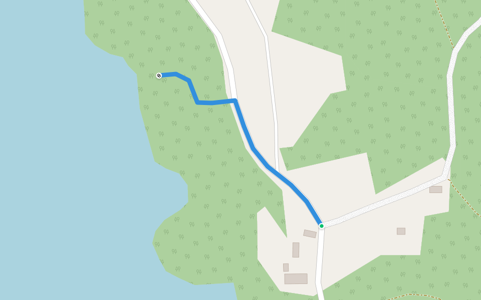 Sentier des émigrants, détour par le village de Sandvik, lac Viren