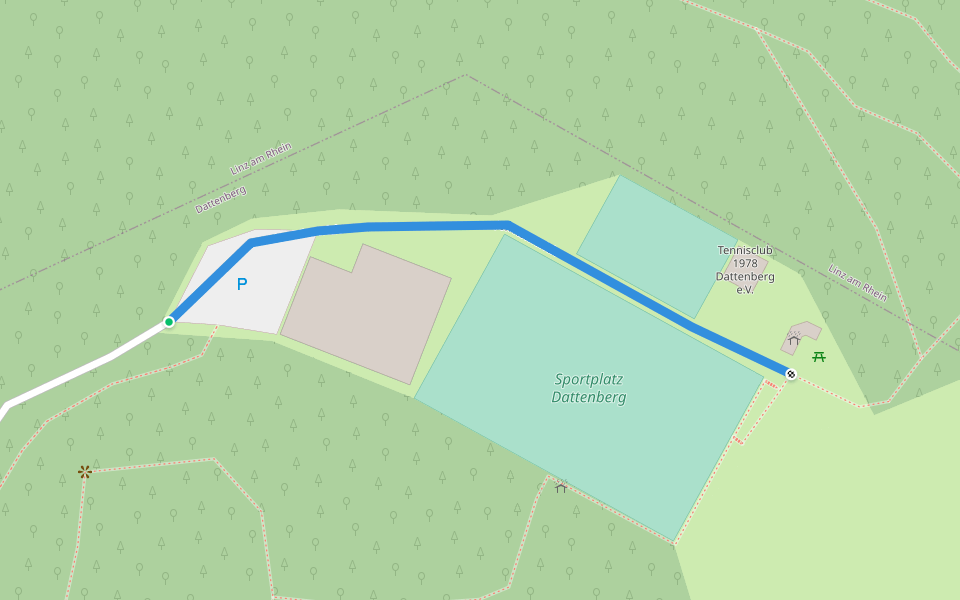 Rheinsteig-Zuweg Sportplatz Dattenberg walking route map in Dattenberg