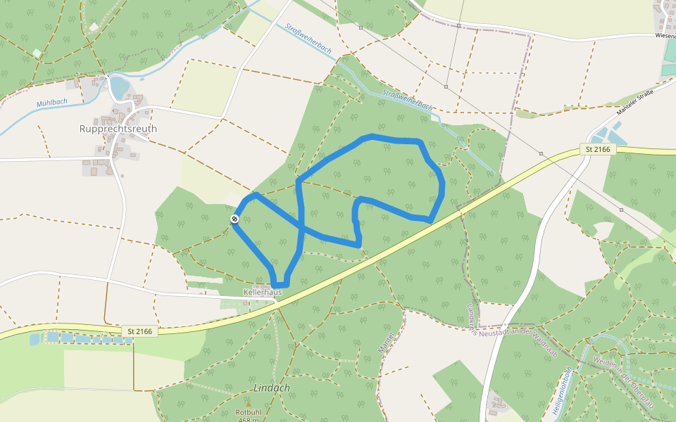 Weissenbachweg walking route map in Mantel