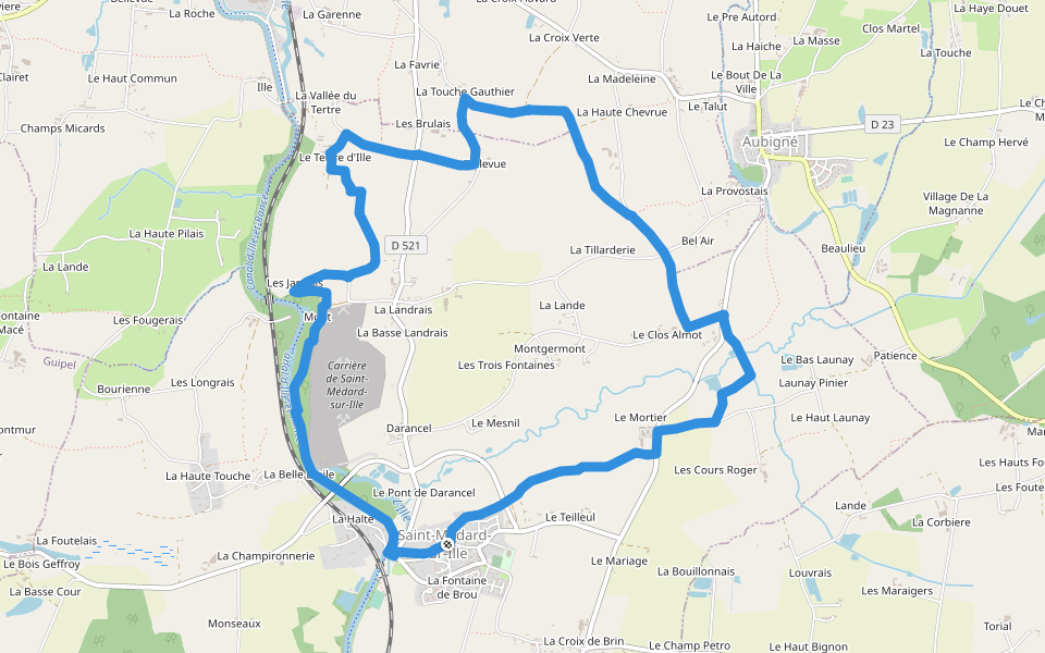 Circuit de Saint-Médard walking route map in Saint-Médard-sur-Ille