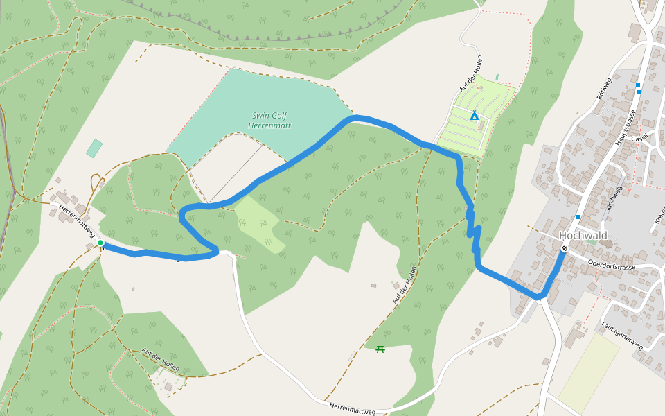 Herrenmatt - Hochwald Post walking route map in Hochwald