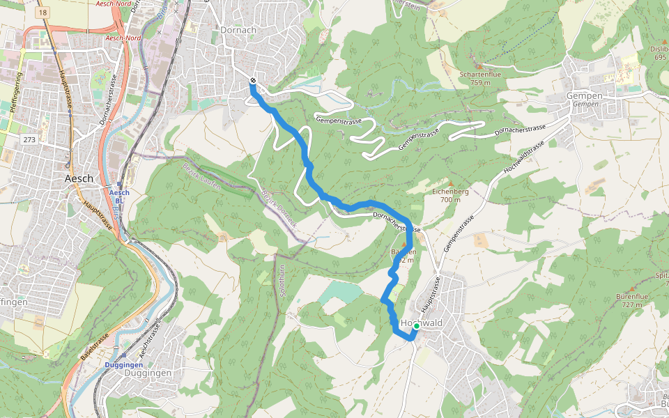 Hochwald Post - Musikschule walking route map in Hochwald