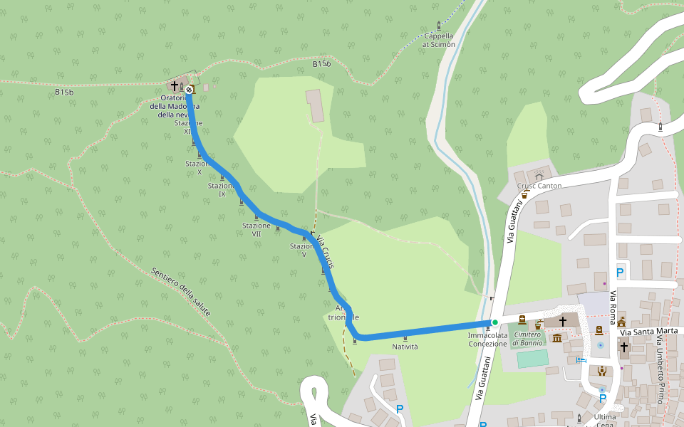 Via Crucis di Bannio walking route map in Bannio