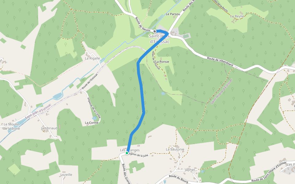 Liaison walking route map in Saint-Hilaire-d'Estissac