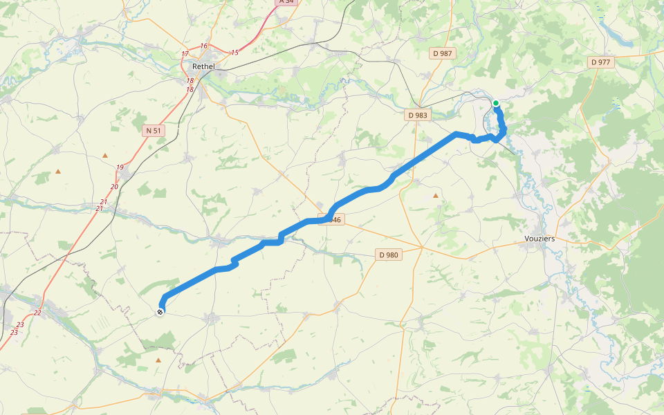 Via Sancti Martini HW-60-05 Semuy - Aussonce walking route map in Semuy