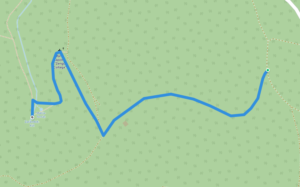 S● (Zarándok-kút) walking route map in Pécsvárad