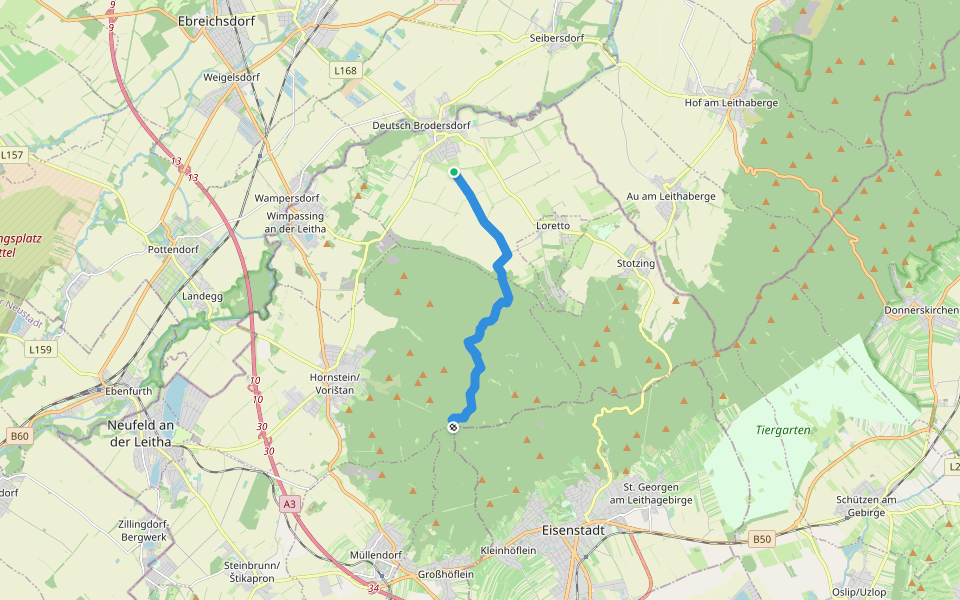 Leithaprodersdorf - Loretto - Beim Juden walking route map in Gemeinde Leithaprodersdorf