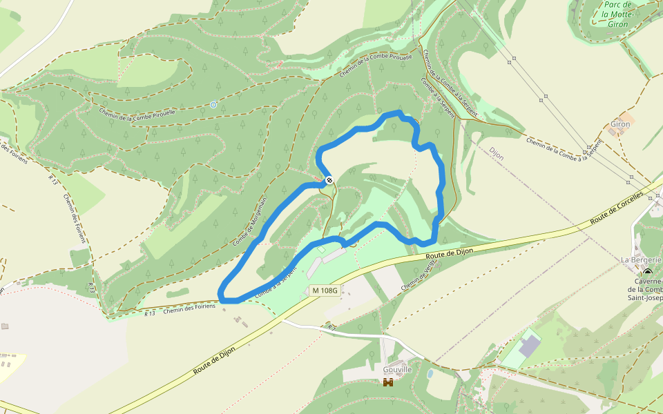 Circuit découverte des Cadoles walking route map in Corcelles-les-Monts