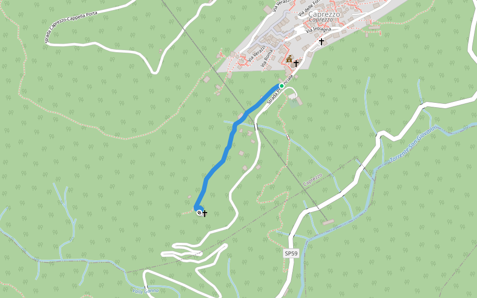 Via Crucis di Caprezzo walking route map in Caprezzo