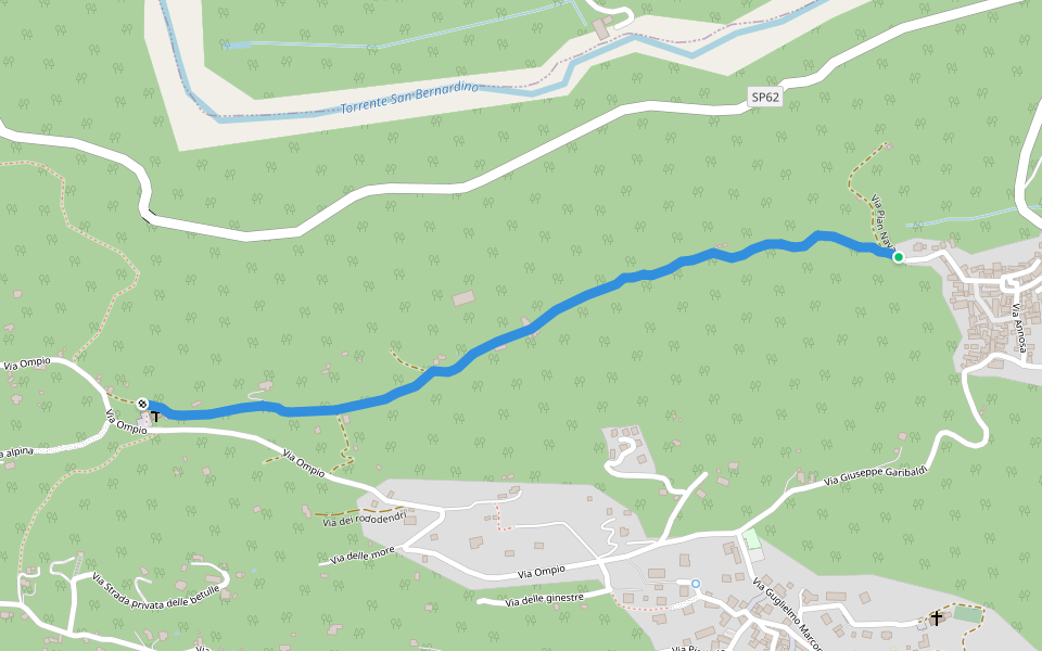 Via Crucis di Santino walking route map in Santino