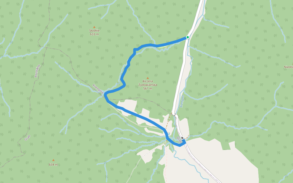 Ścieżka Przyrodnicza "Kiczera" im. prof. Rafińskiego walking route map in Żydowskie