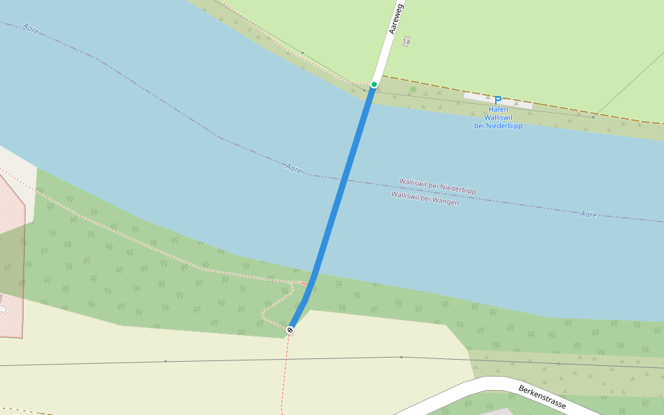 Walliswilsteg walking route map in Walliswil bei Niederbipp