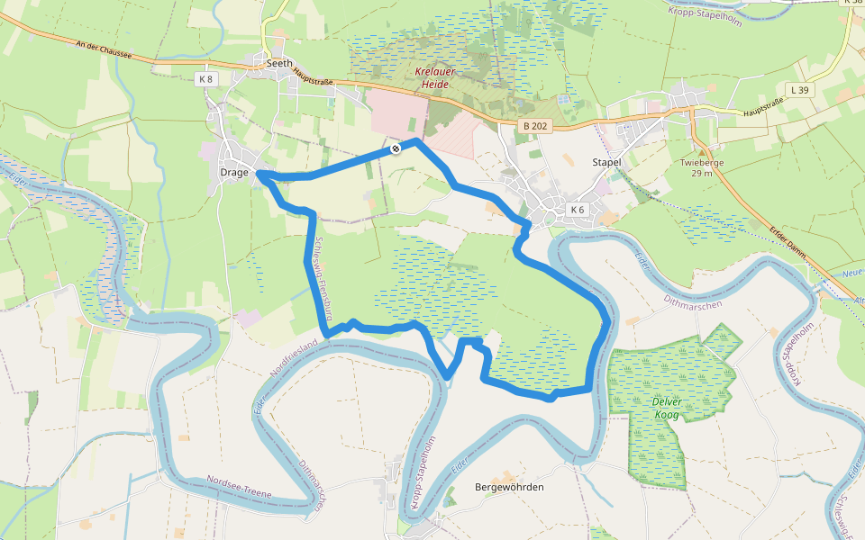 Rundwanderweg - Tour 1 walking route map in Seeth