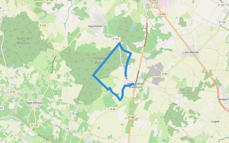 De vignes en foret walking route map in Terranjou