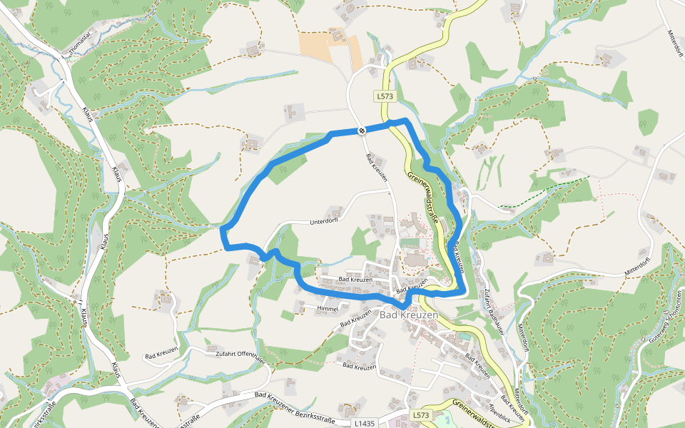 Anton Bruckner Weg walking route map in Bad Kreuzen