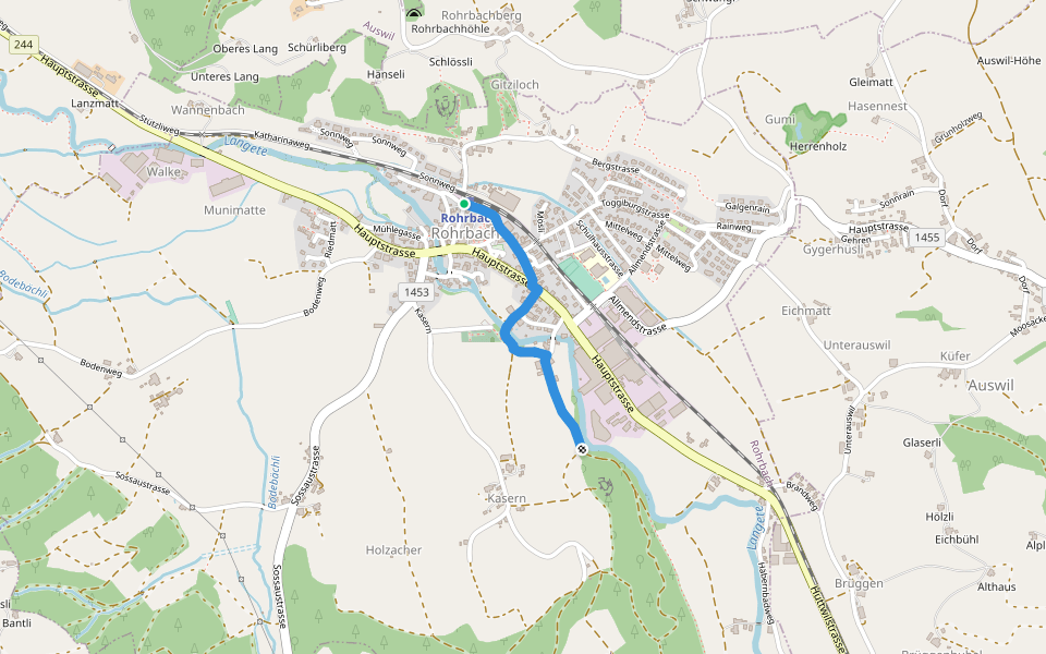 Rohrbach Bahnhof-fixme walking route map in Rohrbach