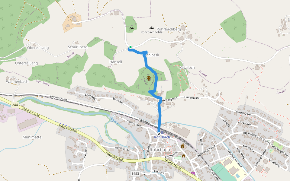 fixme - Rohrbach Bahnhof walking route map in Rohrbach