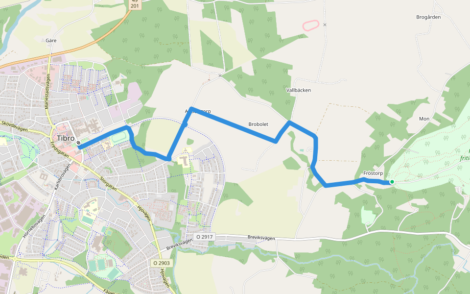 Rankåsleden: Tibro - Rankås walking route map in Fröstorp