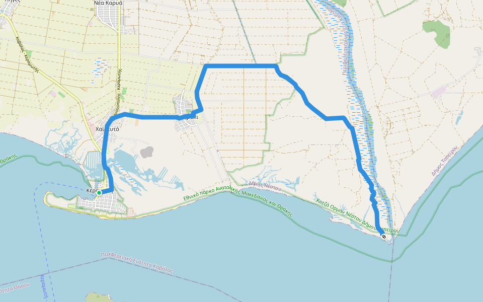 4. Keramoti – Nestos Delta (cycle route) walking route map in Keramoti