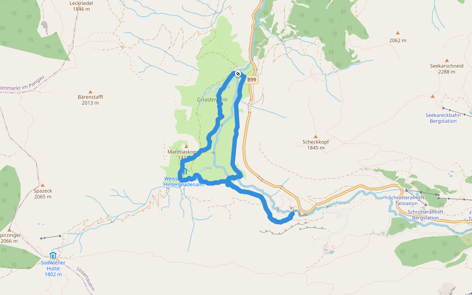 Erlebnisweg ALLES ALM walking route map in Untertauern