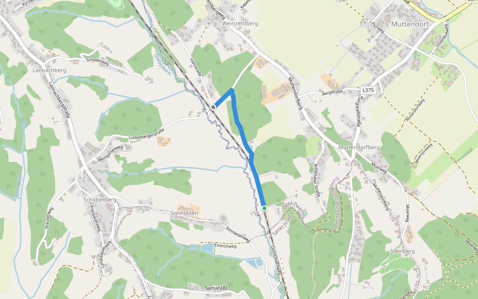 Fußweg nach Lannach walking route map in Heuholz