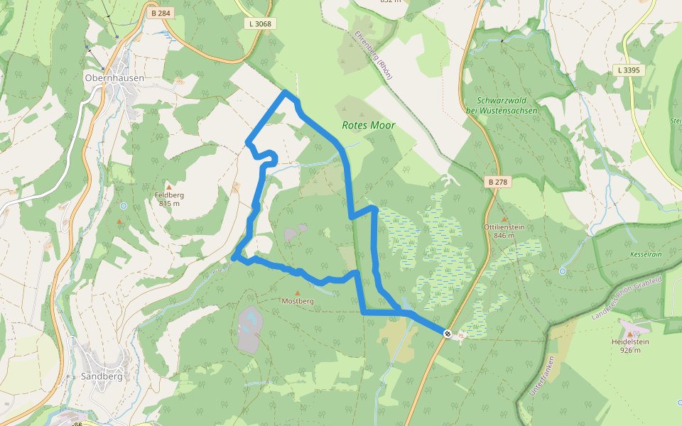 Rotes Moor Rundweg 4 walking route map in Gersfeld (Rhön)