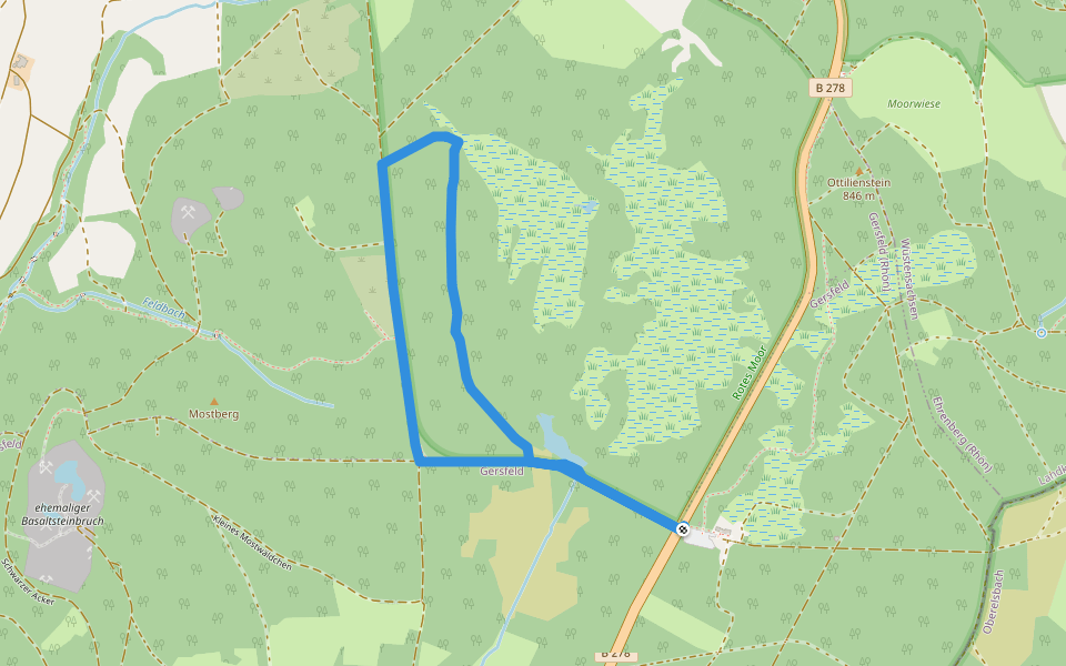 Rotes Moor Rundweg 2 walking route map in Gersfeld (Rhön)