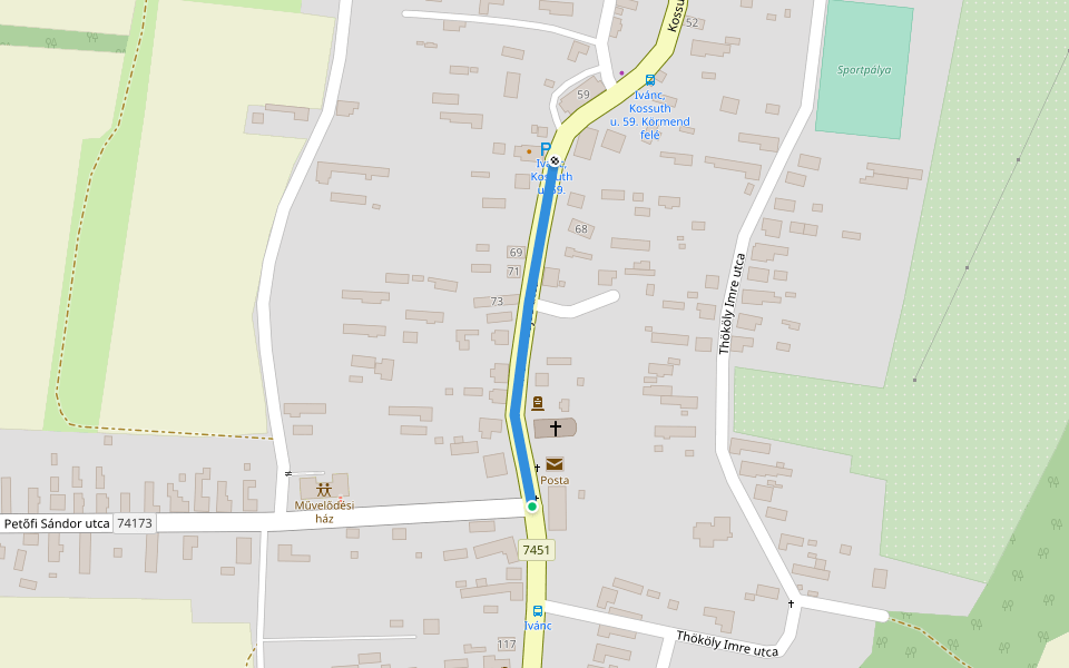 K♟ walking route map in Ivánc