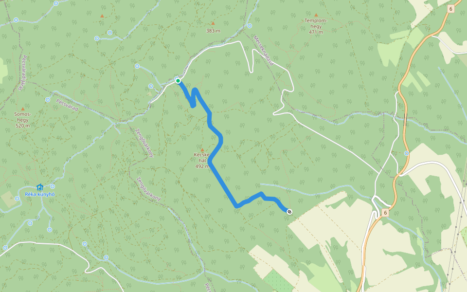 P▲ (Legénysír) walking route map in Pécsvárad
