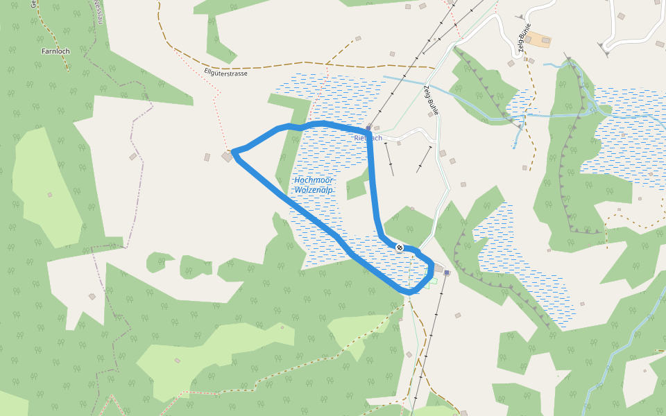 Moorweg walking route map in Nesslau