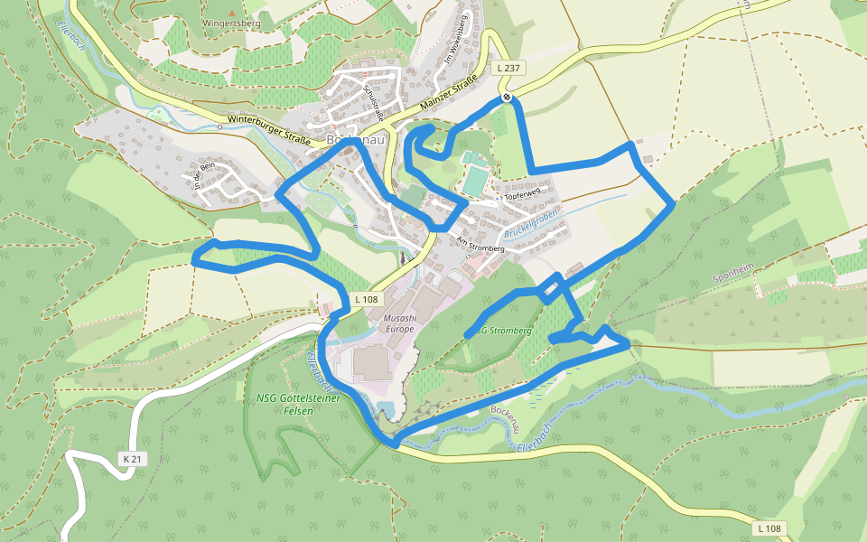 DVV Durch die Bockenauer Schweiz 2 walking route map in Bockenau