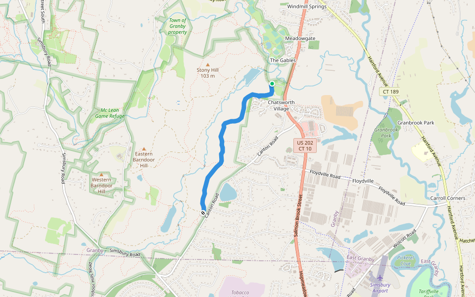 Sandy Yellow Trail walking route map in Granby
