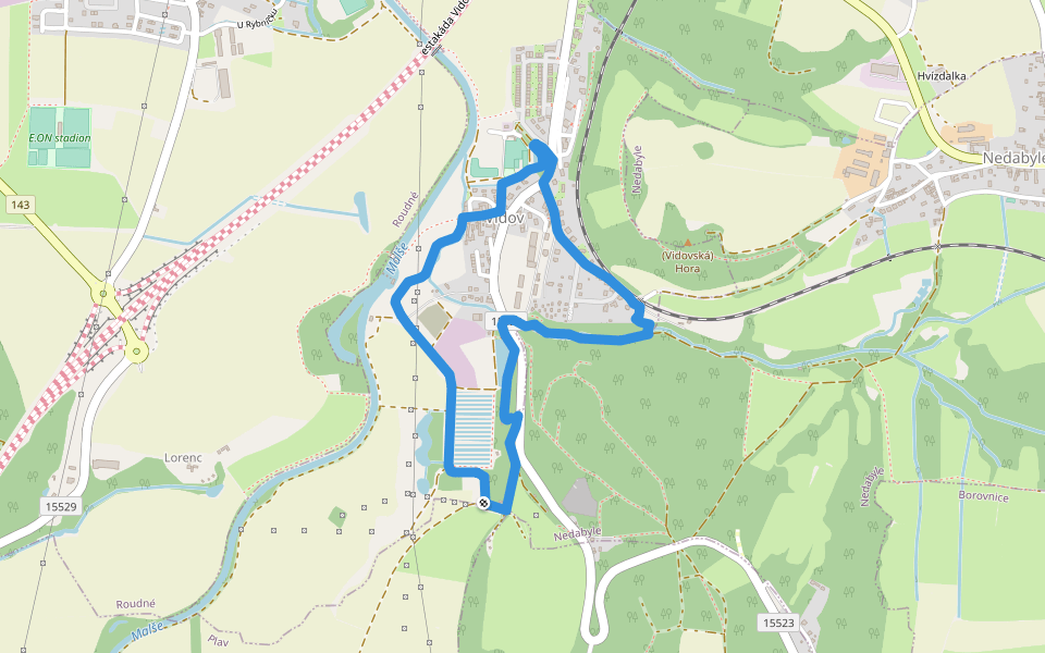 NS Krajinou proměn walking route map in Vidov
