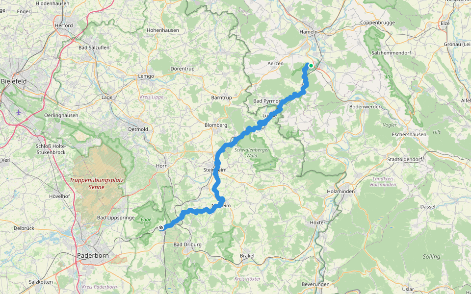 Emmerweg X8 walking route map in Emmerthal