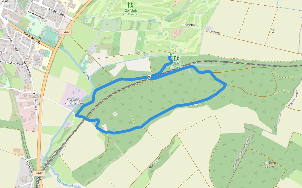 Kurterrainweg 2 im Osterberg walking route map in Bad Münder am Deister