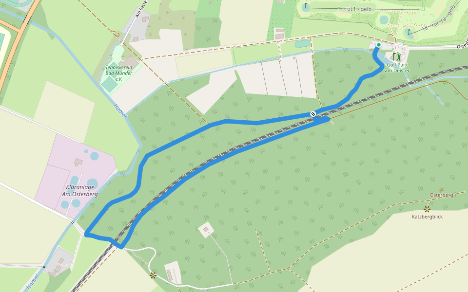 Kurterrainweg 1 im Osterberg walking route map in Bad Münder am Deister