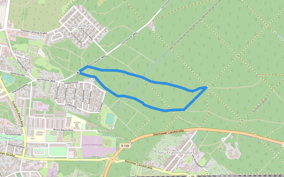 Naturlehrpfad walking route map in Rathenow