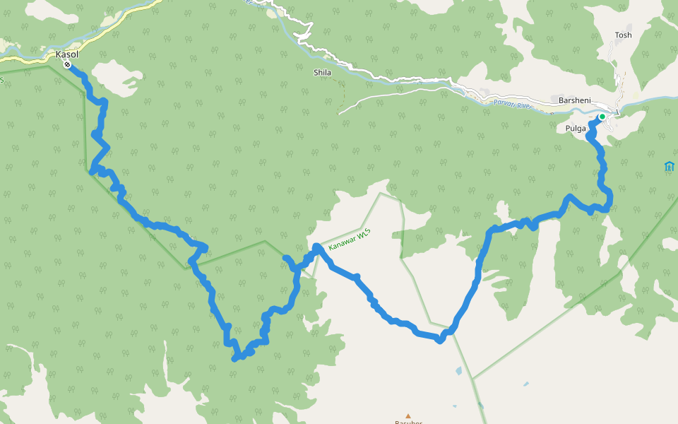 Sar Pass walking route map in Sosan