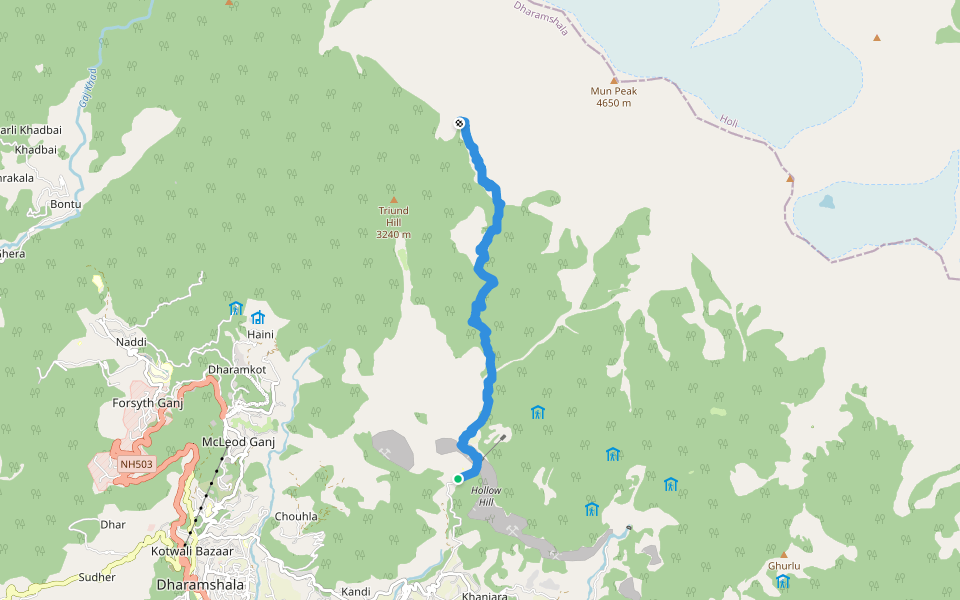 Manhudd walking route map in Khanyara