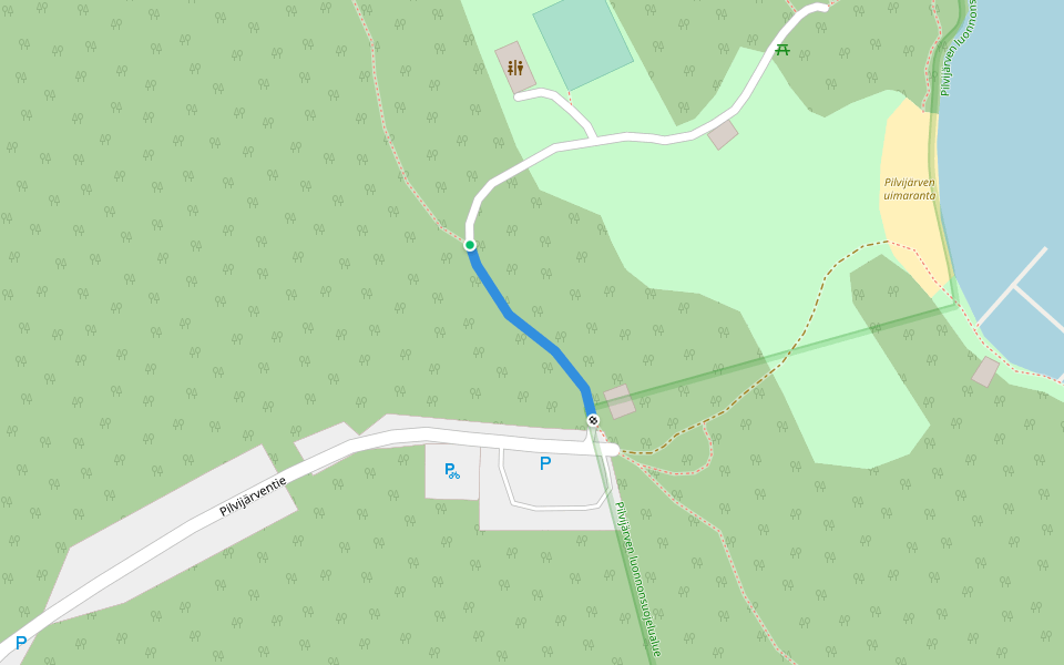 Sininen kymppi walking route map in Söderkulla